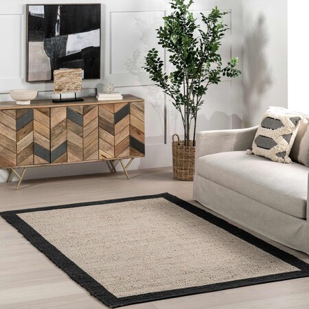 Nuloom Bronwyn Farmhouse Bordered Jute Blend Area Rug 6ft x 9ft WDMT01A-609